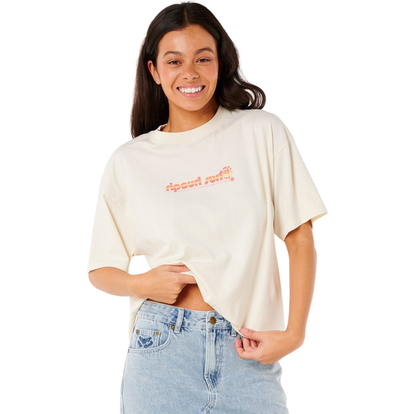 2025 Rip Curl Womens Neon Isles Heritage Tee 0IHWTE - Bone